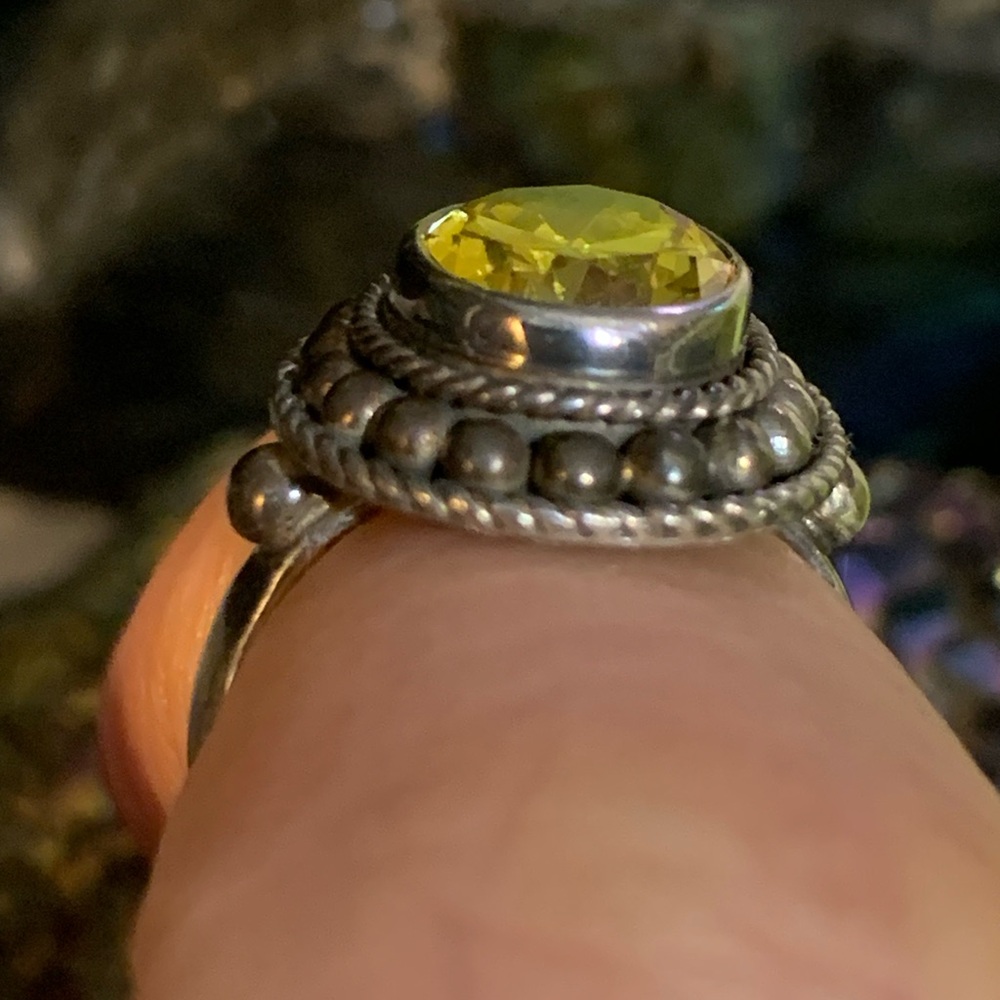Sterling silver artisanal citrine ring size - Picture 5 of 9